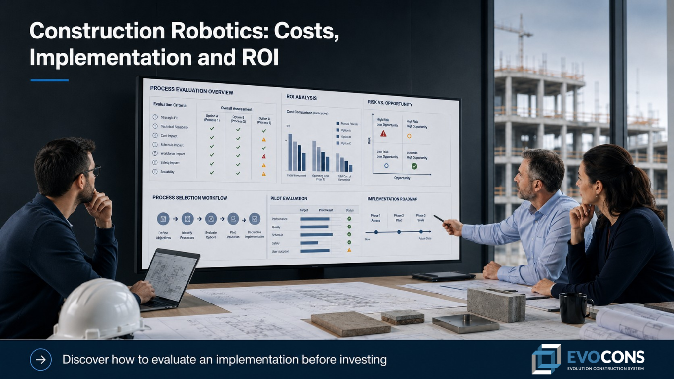 Robótica en construcción: costes, implantación y ROI
